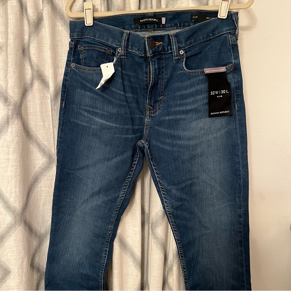 Banana Republic Mid Blue Straight-Leg Jeans